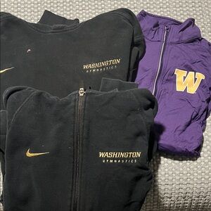 Washington Gymnastics Black and Purple Jackets